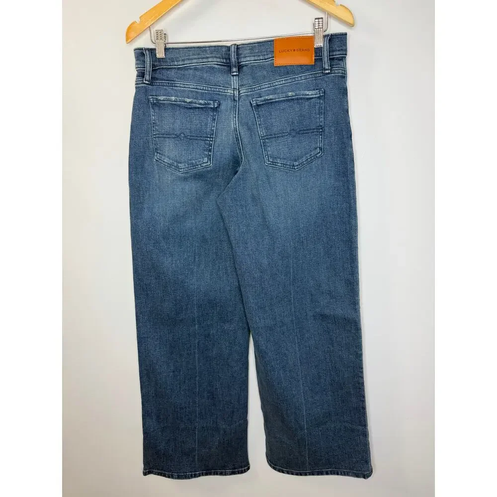 Lucky Brand Mid Rise Sweet Wide Leg Jeans Women's 8/29 Moonlit Mist Wash - Picture 4 of 12